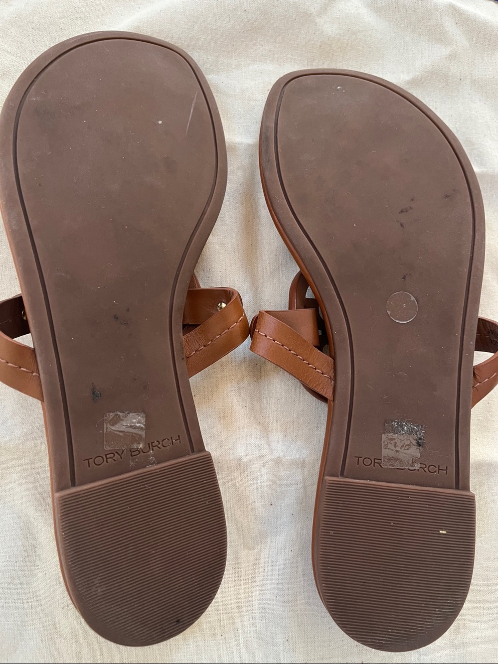 Tori Burch Miller Sandals Size 6.5, Box & Storage Bag - like new! - Picture 3 of 11